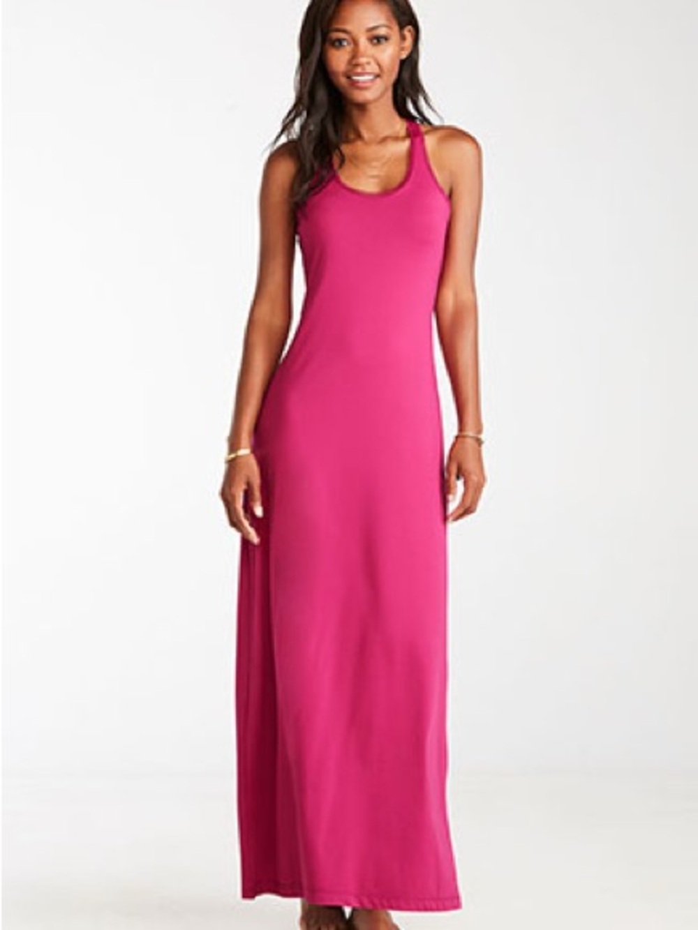 Fabletics Mosa Maxi Hot Pink Racerback Maxi Dress